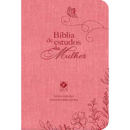 Bíblia de Estudos da Mulher | NVT | Letra Normal | Capa Luxo Rosa