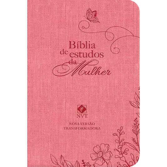 Bíblia de Estudos da Mulher | NVT | Letra Normal | Capa Luxo Rosa
