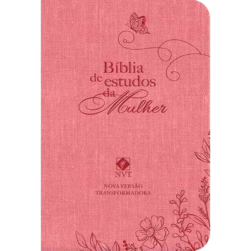Bíblia de Estudos da Mulher | NVT | Letra Normal | Capa Luxo Rosa