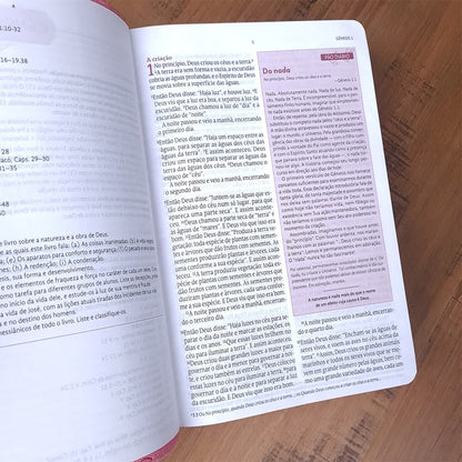 Bíblia de Estudos da Mulher | NVT | Letra Normal | Capa Luxo Rosa