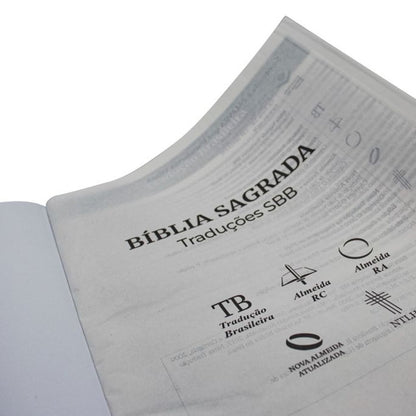 Bíblia Sagrada Traduções SBB | TB | ARC | ARA | NAA | NTLH | Letra Normal | Capa Luxo Preta