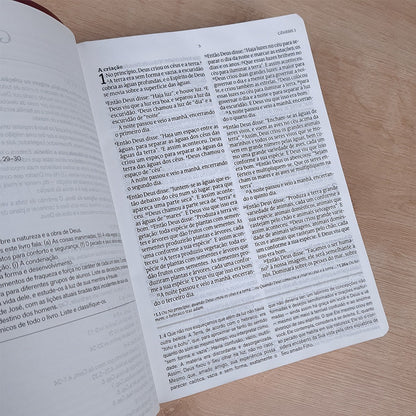 Bíblia de Estudos e Sermões de C H Spurgeon | NVT | Letra Normal | Capa Luxo Vinho