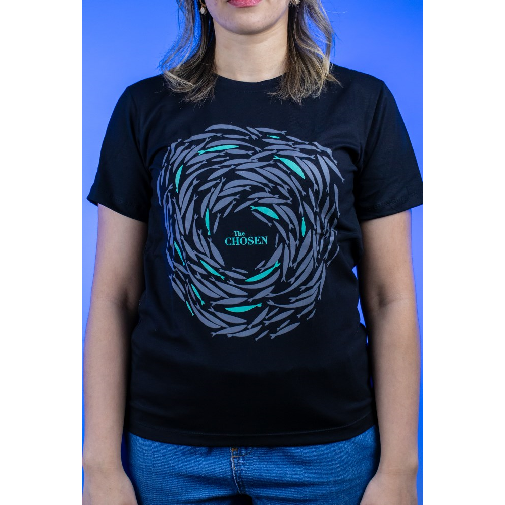 Camiseta Baby Look Contra a Corrente | Preta | The Chosen P