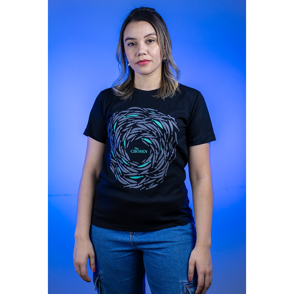 Camiseta Baby Look Contra a Corrente | Preta | The Chosen P