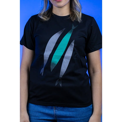 Camiseta Baby Look 3 Peixes | Preta | The Chosen P