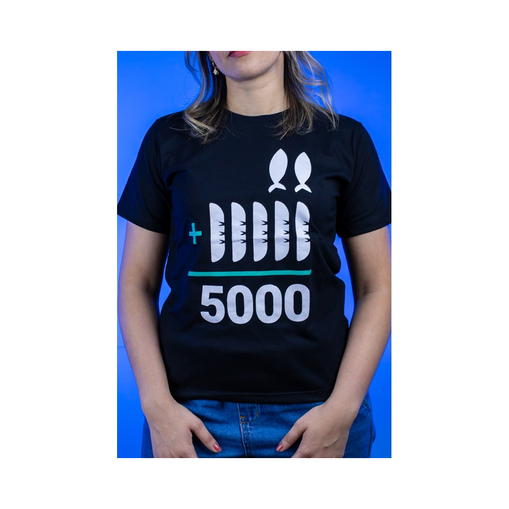 Camiseta Baby Look 2+5=5000 | Preta | The Chosen P