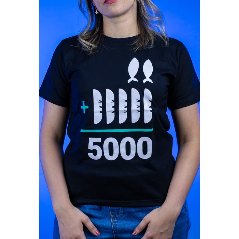 Camiseta Baby Look 2+5=5000 | Preta | The Chosen M