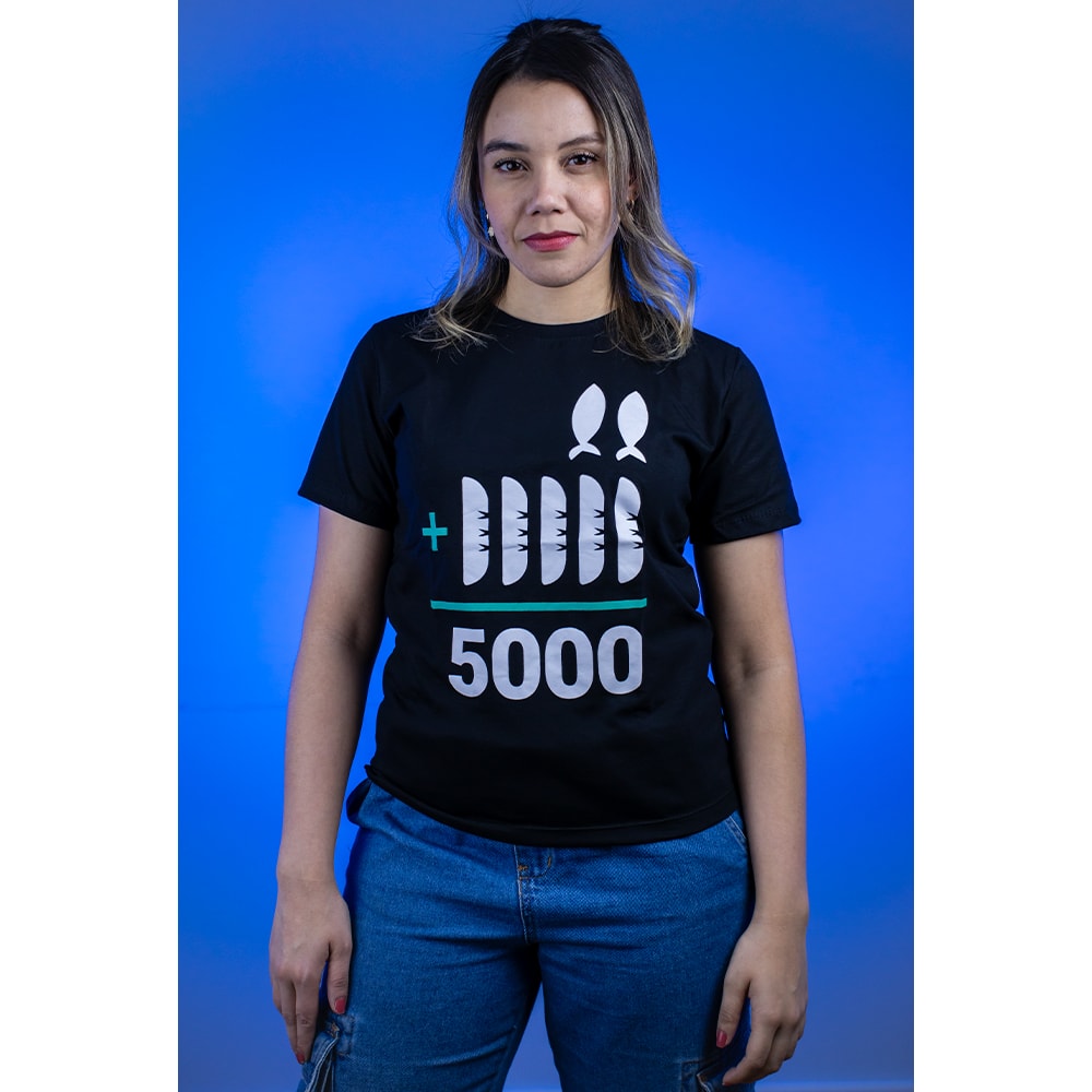 Camiseta Baby Look 2+5=5000 | Preta | The Chosen M
