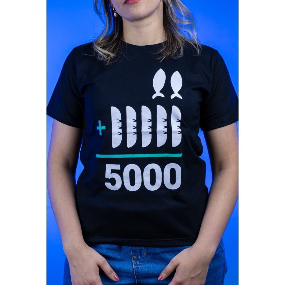 Camiseta Baby Look 2+5=5000 | Preta | The Chosen G