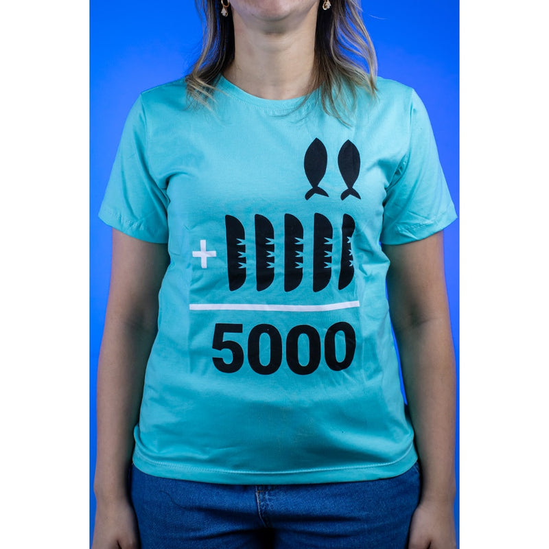 Camiseta Baby Look 2+5=5000 | Teal | The Chosen M