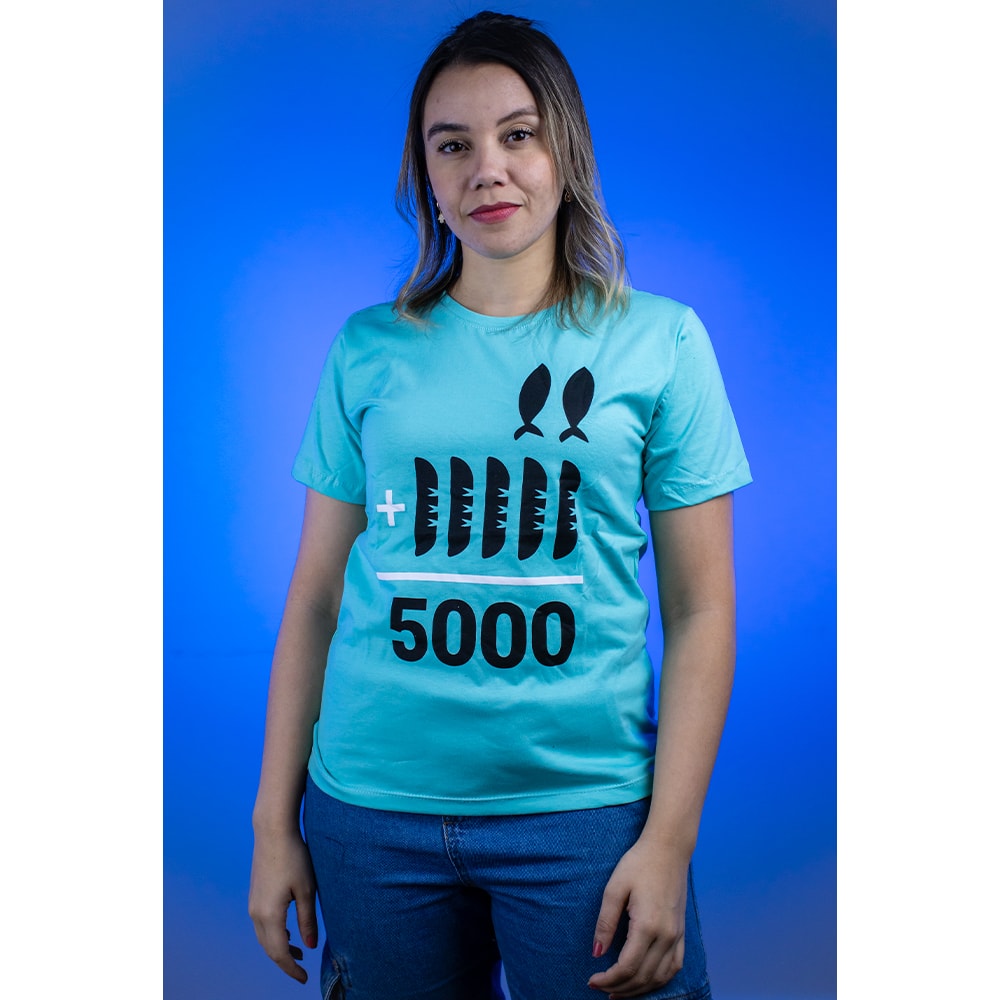 Camiseta Baby Look 2+5=5000 | Teal | The Chosen M