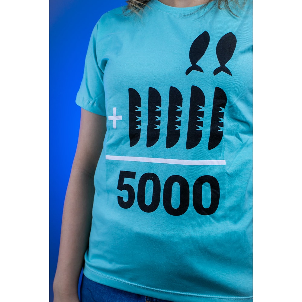 Camiseta Baby Look 2+5=5000 | Teal | The Chosen GG
