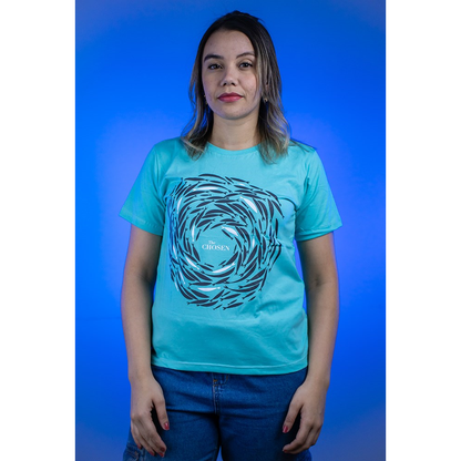 Camiseta Baby Look Contra a Corrente | Teal | The Chosen M