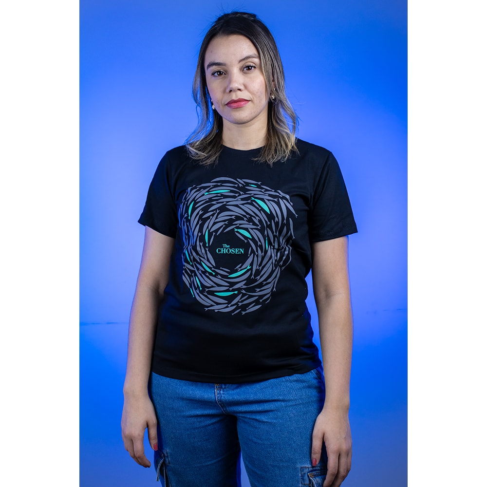 Camiseta Baby Look Contra a Corrente | Preta | The Chosen GG