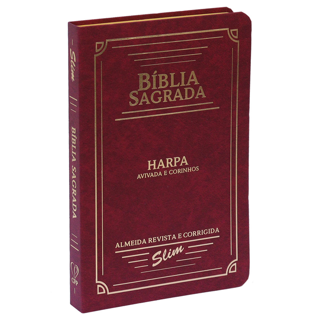 Bíblia Slim | ARC | Letra Normal | C/ Harpa e Corinhos | Capa Semiflexível Bordô