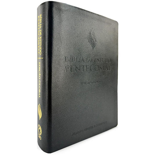 Bíblia de Estudo Pentecostal | Edição Global | ARC | Letra Grande | Capa Preta Couro Legítimo