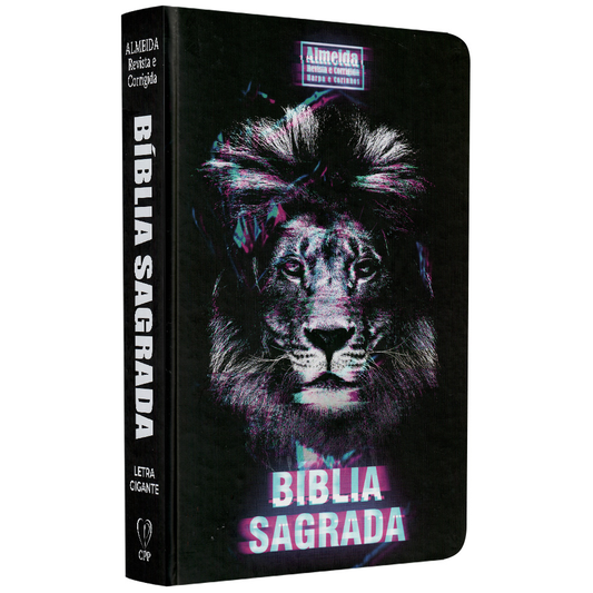 Bíblia Sagrada | ARC | Harpa Avivada e Corinhos | Letra Gigante | Capa Dura Leão Glitch