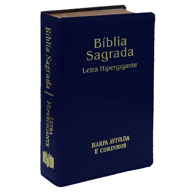 Bíblia Sagrada | ARC | Letra Hipergigante | Capa Luxo Azul | Harpa Avivada e Corinhos