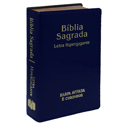Bíblia Sagrada | ARC | Letra Hipergigante | Capa Luxo Azul | Harpa Avivada e Corinhos