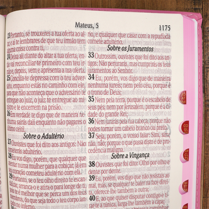 Bíblia Sagrada | ARC | Letra Jumbo | Capa Luxo Rosa | Harpa Avivada e Corinhos