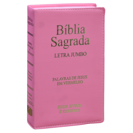 Bíblia Sagrada | ARC | Letra Jumbo | Capa Luxo Rosa | Harpa Avivada e Corinhos