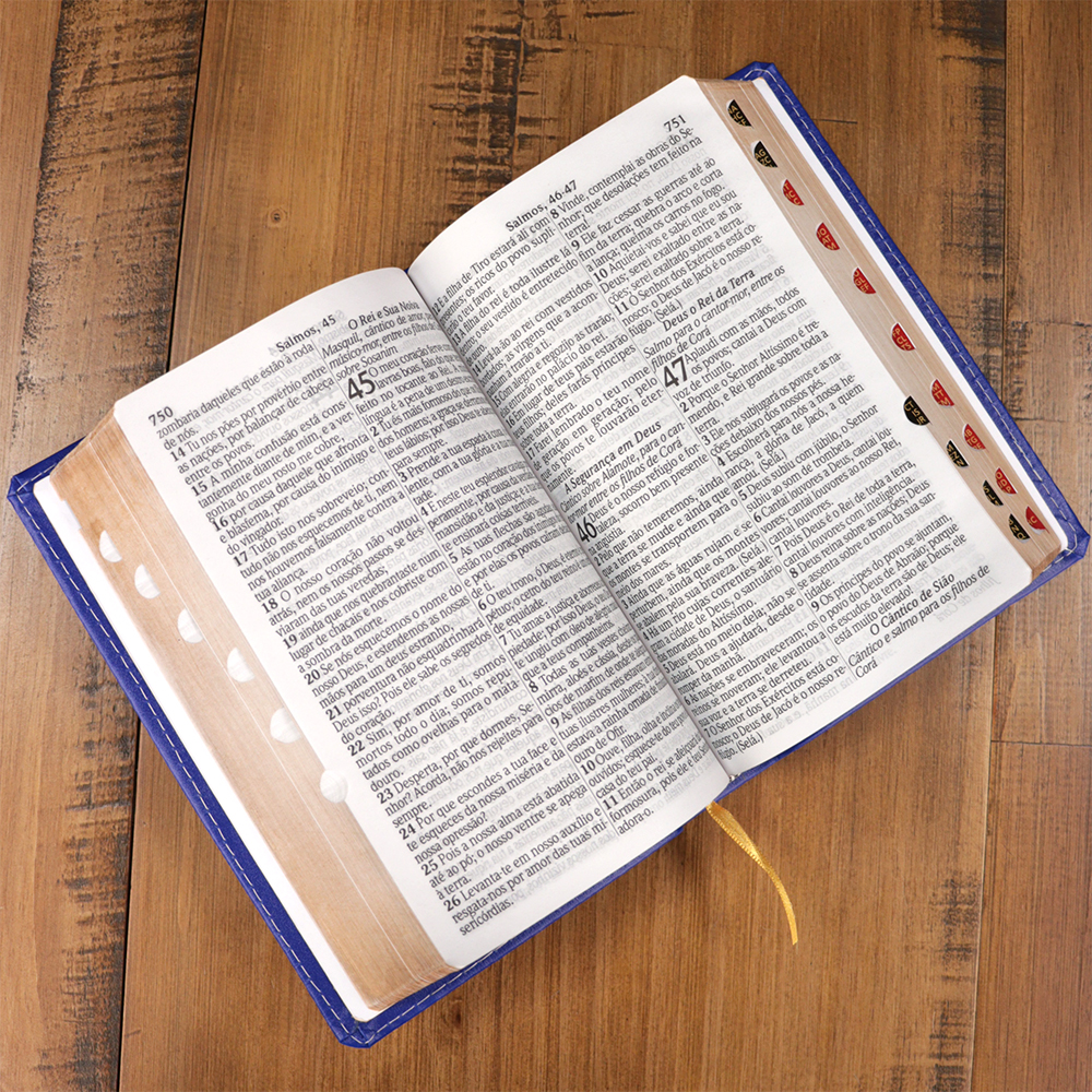 Bíblia Sagrada | ARC | Letra Hipergigante | Capa Luxo Azul | Harpa Avivada e Corinhos | Harpa Avivada e Corinhos