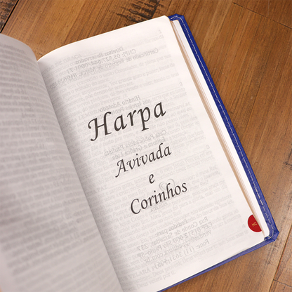 Bíblia Sagrada | ARC | Letra Hipergigante | Capa Luxo Azul | Harpa Avivada e Corinhos | Harpa Avivada e Corinhos