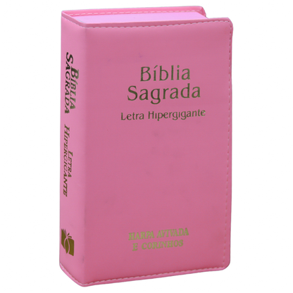 Bíblia Sagrada | ARC | Letra Hipergigante | Capa Luxo Rosa | Harpa Avivada e Corinhos