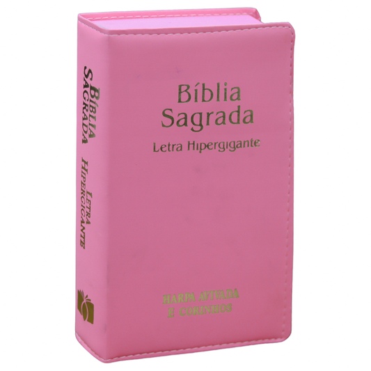 Bíblia Sagrada | ARC | Letra Hipergigante | Capa Luxo Rosa | Harpa Avivada e Corinhos