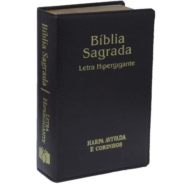 Bíblia Sagrada | ARC | Letra Hipergigante | Capa Luxo Preto | Harpa Avivada e Corinhos