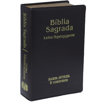 Bíblia Sagrada | ARC | Letra Hipergigante | Capa Luxo Preto | Harpa Avivada e Corinhos
