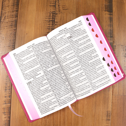Bíblia Sagrada | ARC | Letra Hipergigante | Capa Luxo Pink | Harpa Avivada e Corinhos