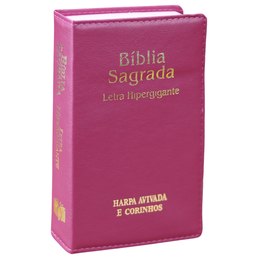 Bíblia Sagrada | ARC | Letra Hipergigante | Capa Luxo Pink | Harpa Avivada e Corinhos