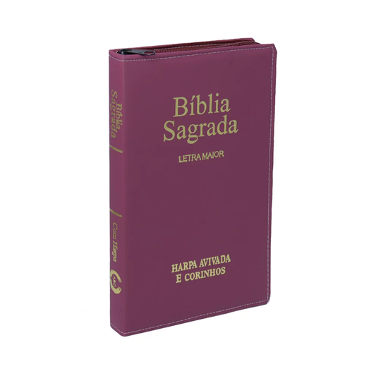 Bíblia Sagrada Slim C/ Zíper | ARC | Letra Maior | Capa Luxo Vinho