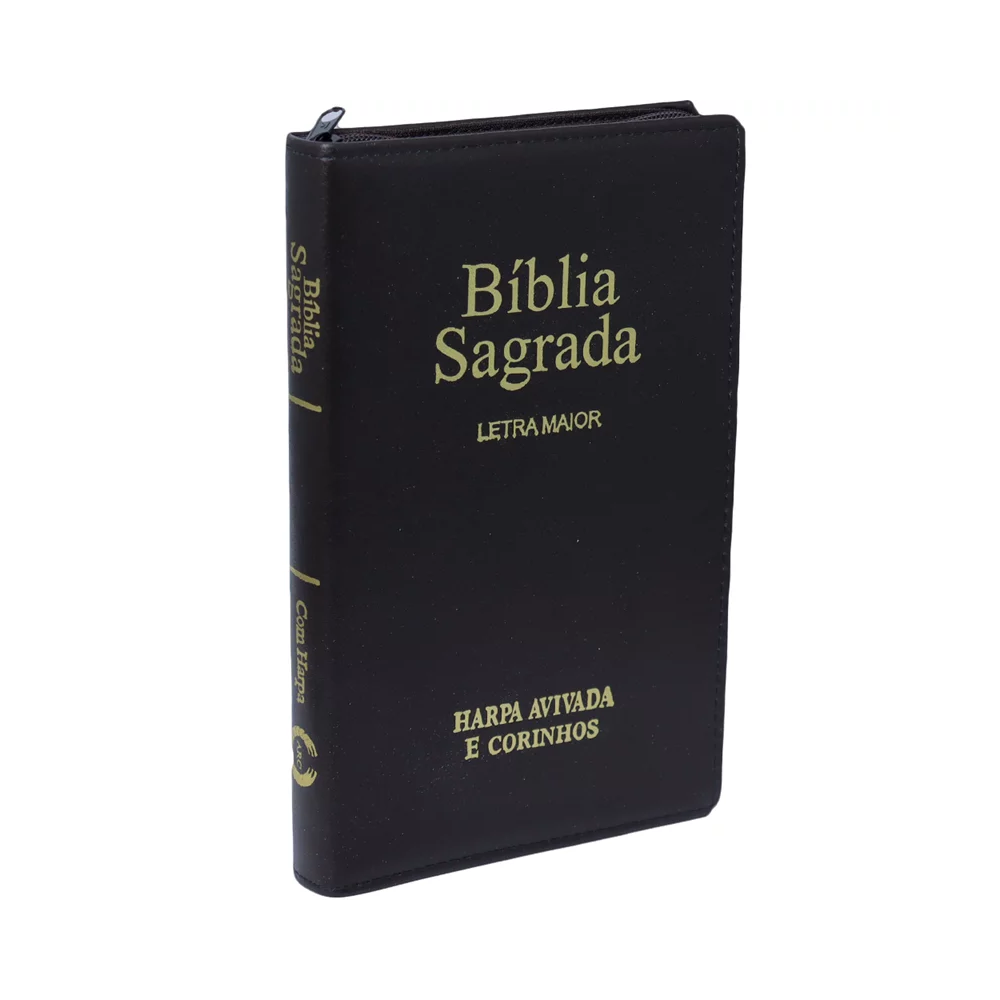 Bíblia Sagrada Slim C/ Zíper | ARC | Letra Maior | Capa Luxo Preta