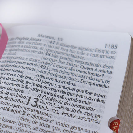 Bíblia Sagrada Com Harpa e Corinhos | ARC | Letra Hipergigante | Capa Luxo Bicolor Rosa
