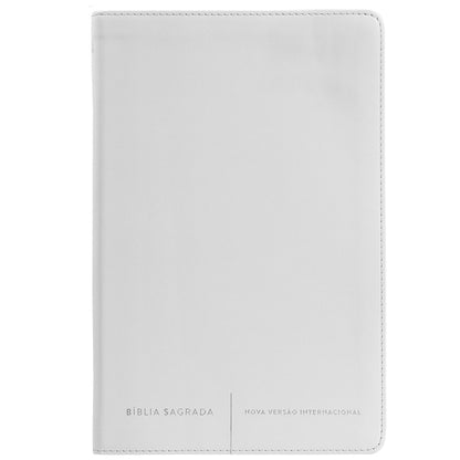 Bíblia Sagrada Slim | NVI | Letra Normal | Capa Luxo Branco