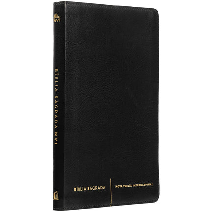 Bíblia Sagrada Slim | NVI | Letra Normal | Capa Luxo Preto