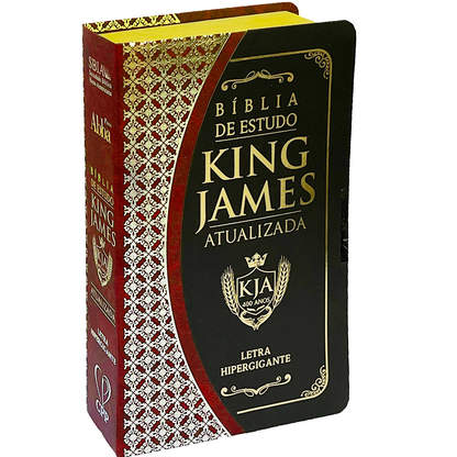 Bíblia King James Atualizada | KJA | Letra Hipergigante | Capa Vinho e Preto