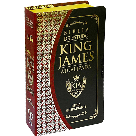 Bíblia King James Atualizada | KJA | Letra Hipergigante | Capa Vinho e Preto