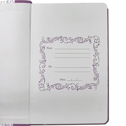 Bíblia da Mamãe | ARA | Letra Normal | Capa Luxo Flores Malva