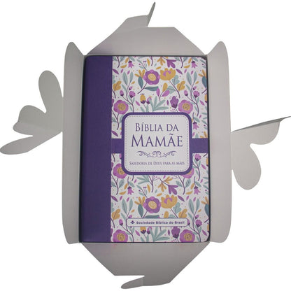 Bíblia da Mamãe | ARA | Letra Normal | Capa Luxo Flores Malva