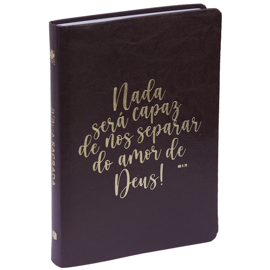 Bíblia Sagrada Nada Será Capaz Slim | NVT | Letra Maior | Capa Luxo Vinho