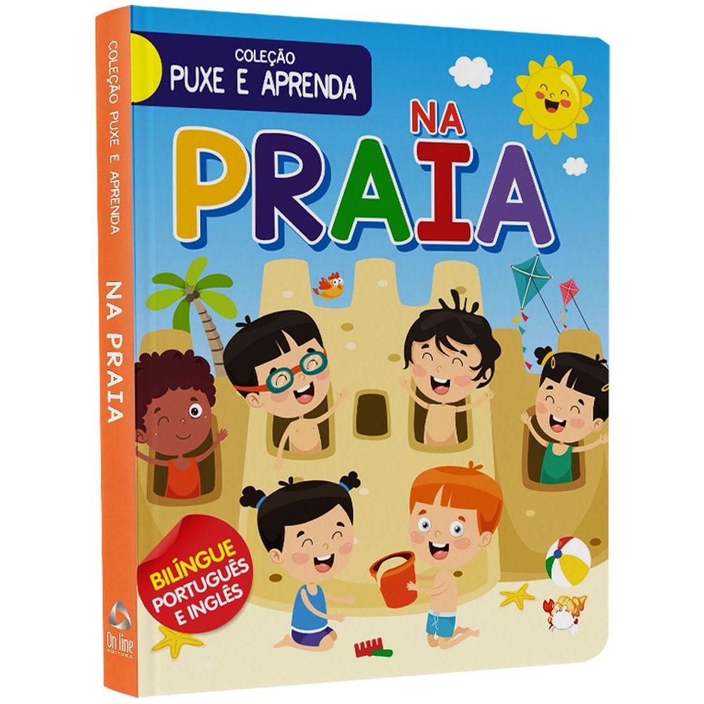 Coleção Puxe e Aprenda | Na Praia | Bilíngue Português e Inglês
