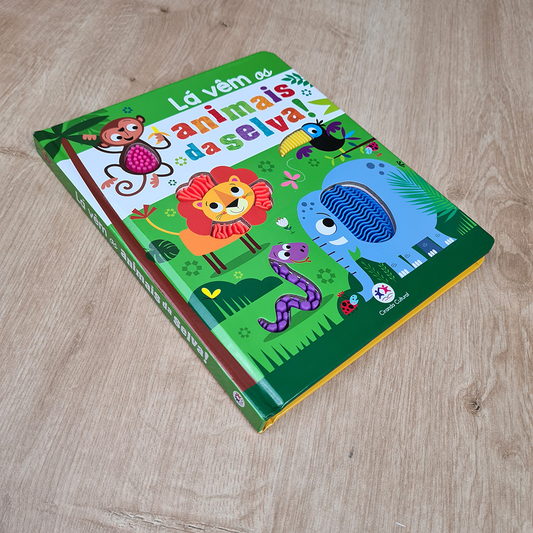 Lá Vêm os Animais da Selva | Livro Toque e Sinta