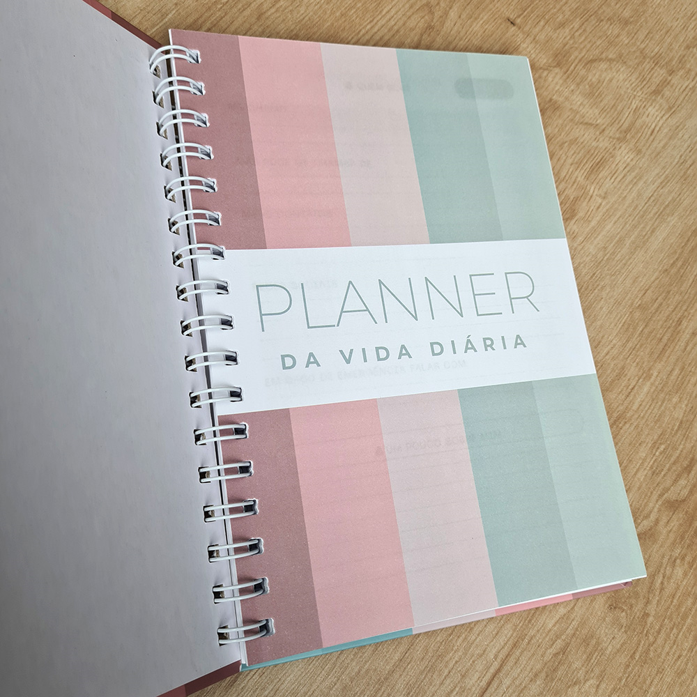 Planner da Vida Diária | Capa Dura Espiral Listrado
