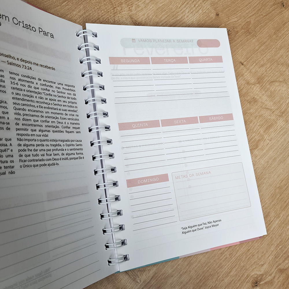 Planner da Vida Diária | Capa Dura Espiral Listrado