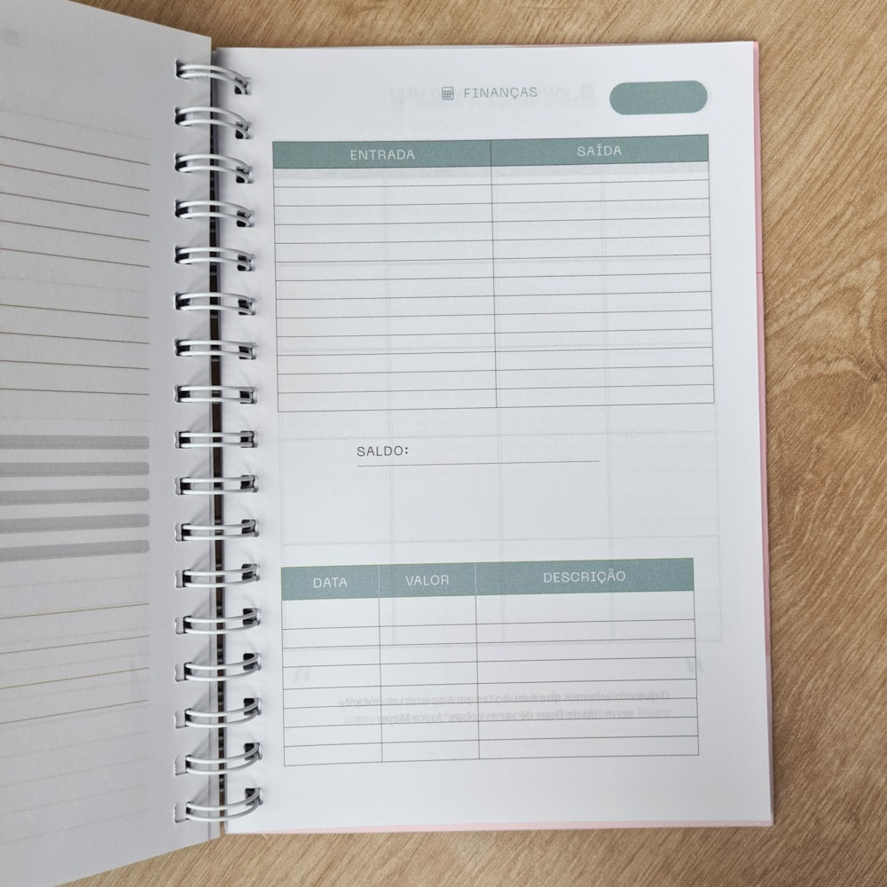 Planner da Vida Diária | Capa Dura Espiral Cor Pastel