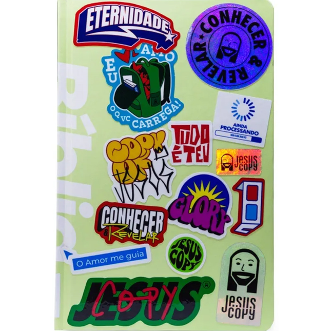 Bíblia Jesus Copy Sticker | NVI | Letra Normal |  Capa Dura Verde