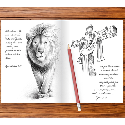 Sketch e Planner | Capa Brochura Coração Listrado
